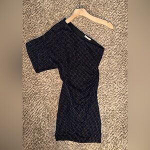 Charlotte Russe One Shoulder Navy Dress